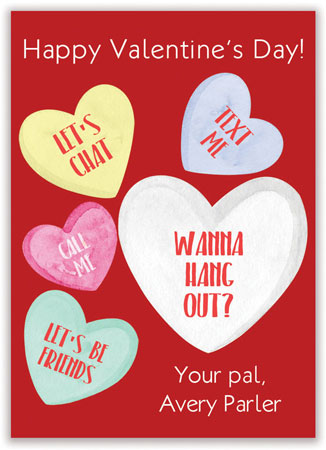 Valentine's Day Exchange Cards by Little Lamb Designs (Text Hearts)